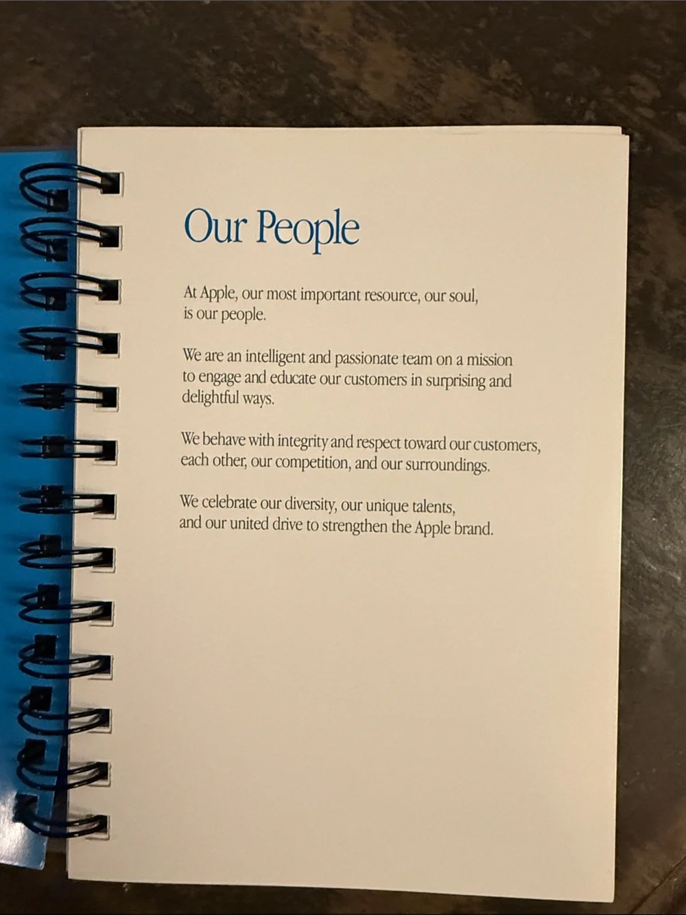 Rare Vintage Apple Internal Training Spiral Notebook Blank Pages + Blue Logo